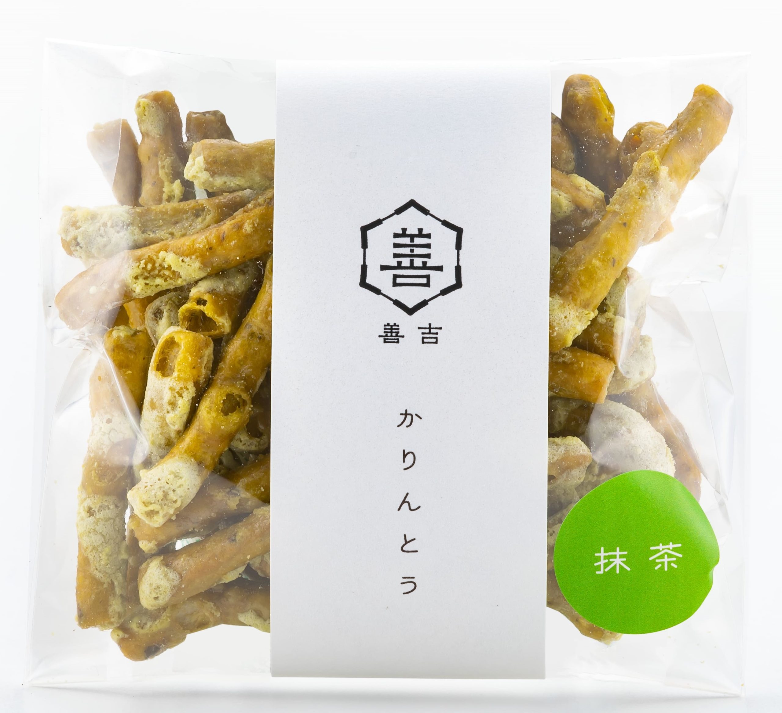 善吉抹茶かりんとう40ｇ ｜ 大橋珍味堂株式会社 | おつまみ・珍味・酒の肴を製造しているおつまみ総合加工メーカーです。柿の種 ・ふりかけ・スルメなど製造・販売しております。